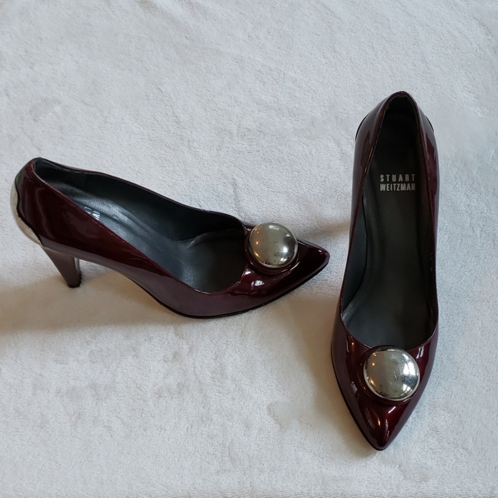 Stuart Weitzman Dark Red Pumps With Button The - image 1